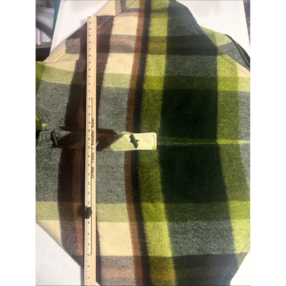 Vintage Wool Plaid Hooded Poncho Cape size O/S FIRm - Picture 12 of 16